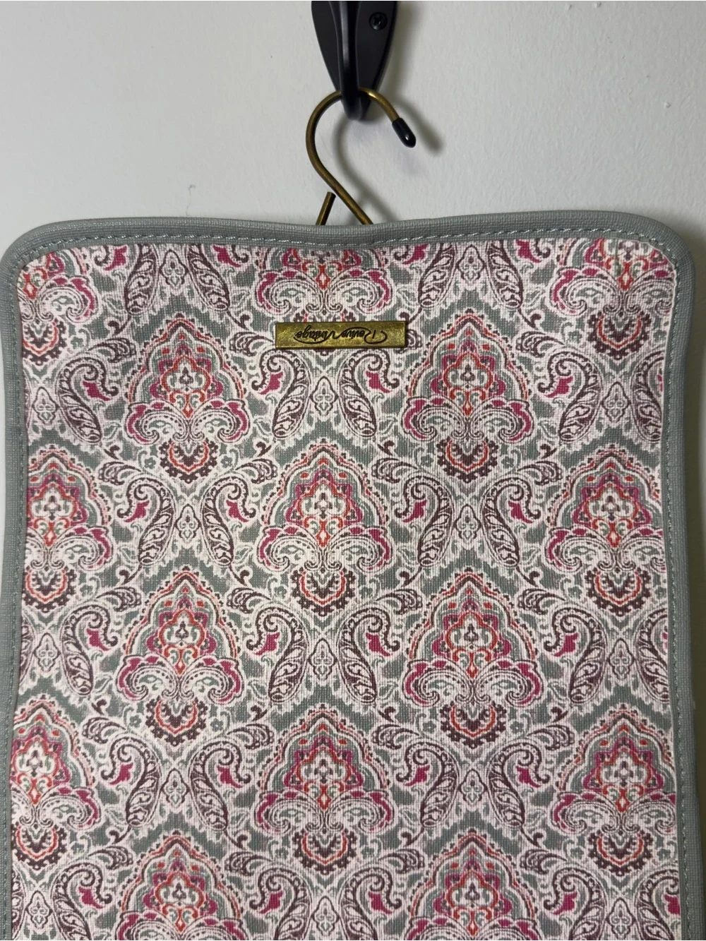 Hanging Cosmetic Toiletry Bag in Pink Paisley